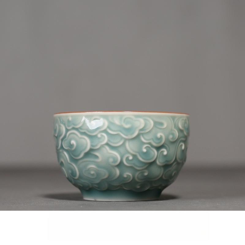 1 Pezzo Tazza da Tè in Ceramica Cinese Tazza a Rilievo Fatta a Mano Tazza da Tè in Porcellana per la Casa Tazza Singola Personale da Viaggio Tazze da Vino Articoli da Tè