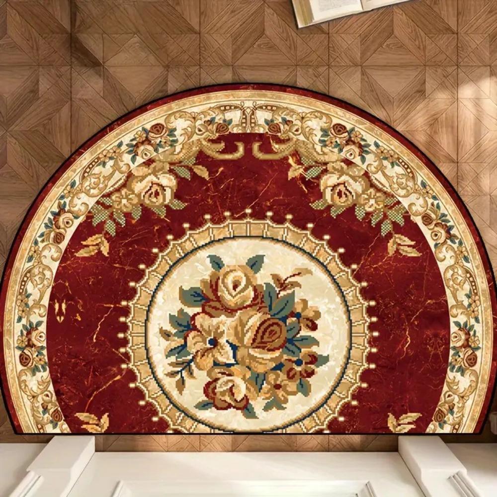 Boho Half Round Doormat Floral Pattern Floor Mat High Quality Welcome Rugs  Indoor Outdoor