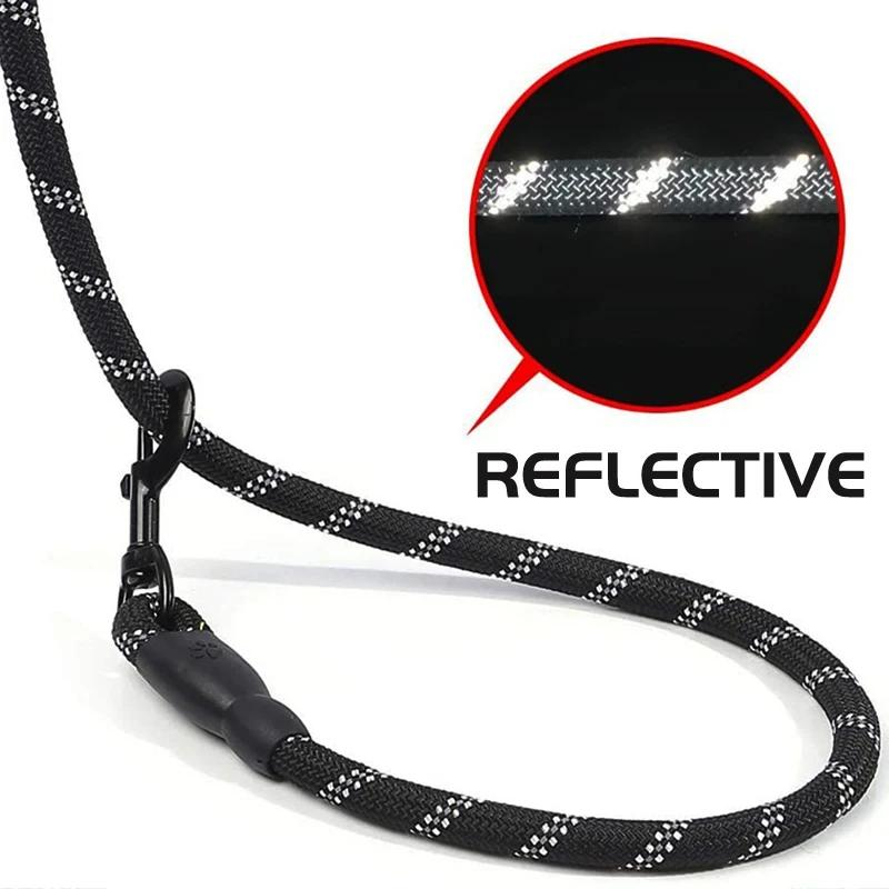 Comfort Padded Handle Dog Leaf Leash Heavy Duty Double Traction Design Reflective Safety Leash for Strong Breed Dogs