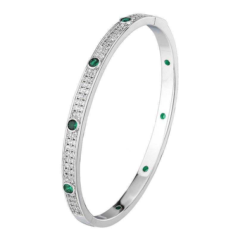 Jewelry Simulation Color Treasure Corundum Retro Full Diamond Bracelet Female