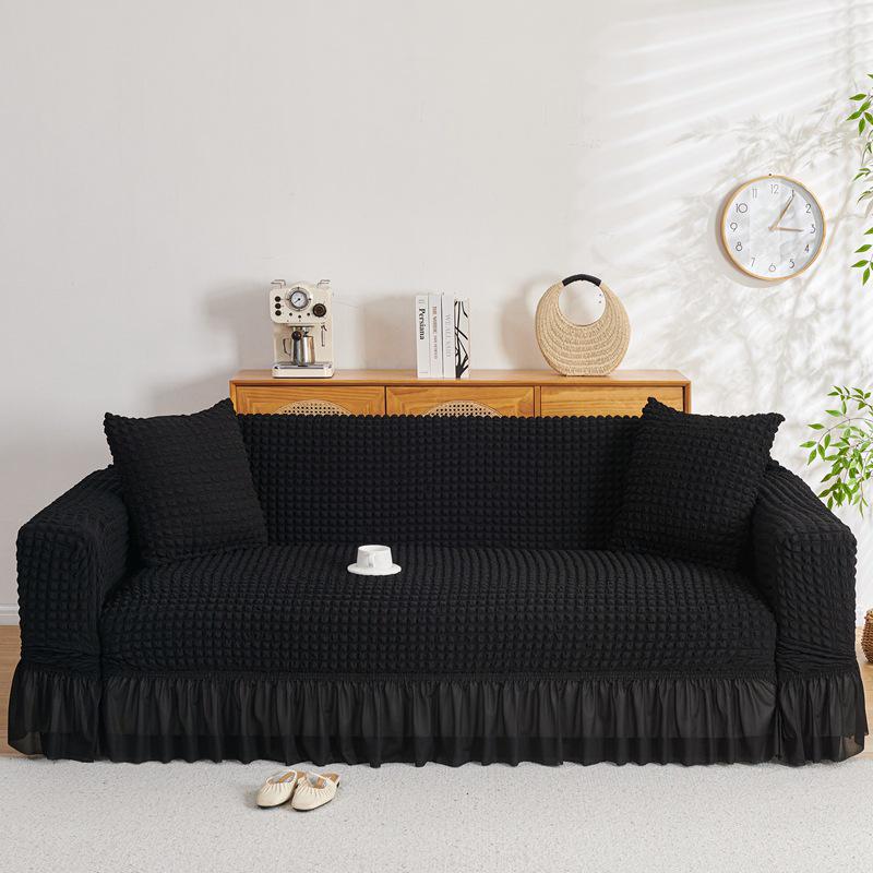 Marke Bird Koreanische Spitze Rüschen Bubble-Gaze Rutschfester Sofabezug, Vollständiger elastischer Wickel, Einfarbig, Koreanischer Stil.