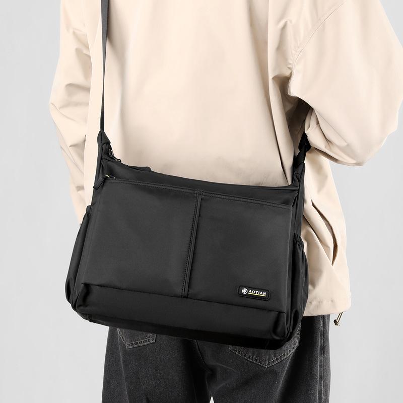 Yiran Shoe Industry Men's Black/Gray/Dark Shoulder Bag For High End Shoulder Bag For College Students' Multi Bag For Class Crossbody Bag