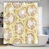 Modern Bathroom Shower Curtain Lemon Slice Print Waterproof Fabric Home Decor White Bathtub Liner 72 X 78 Inches Orange Yellow G