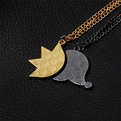 Couple Sun And Moon Spliced Cartoon Necklace Sun And Moon Metal Enamel Couple Necklace Pendant
