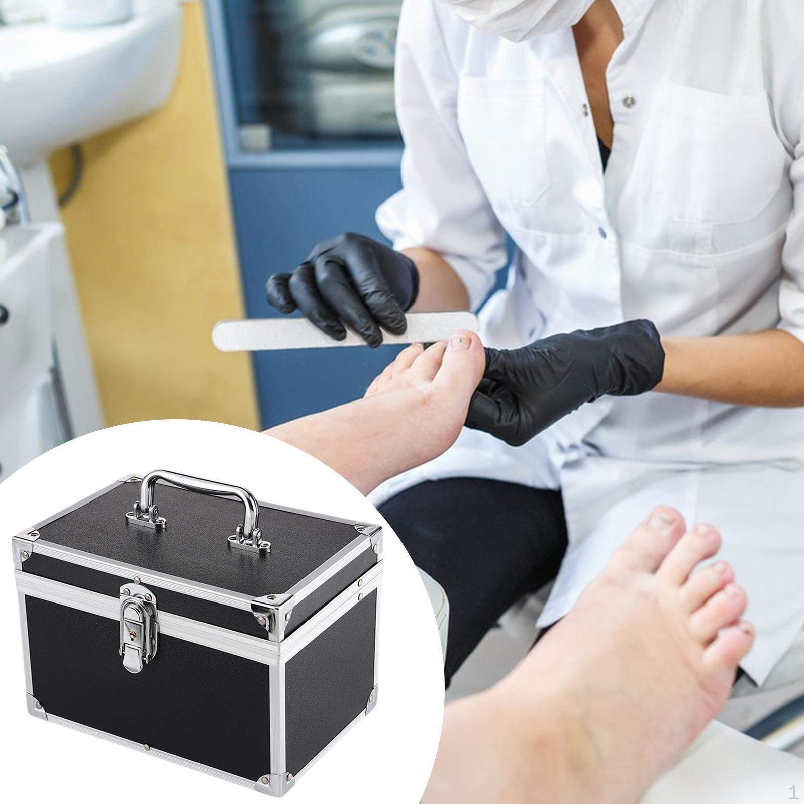 

Extra Large Makeup Carrying Case Compartment Multifunction Security Pedicure Tool Box for Women Nail чёрный