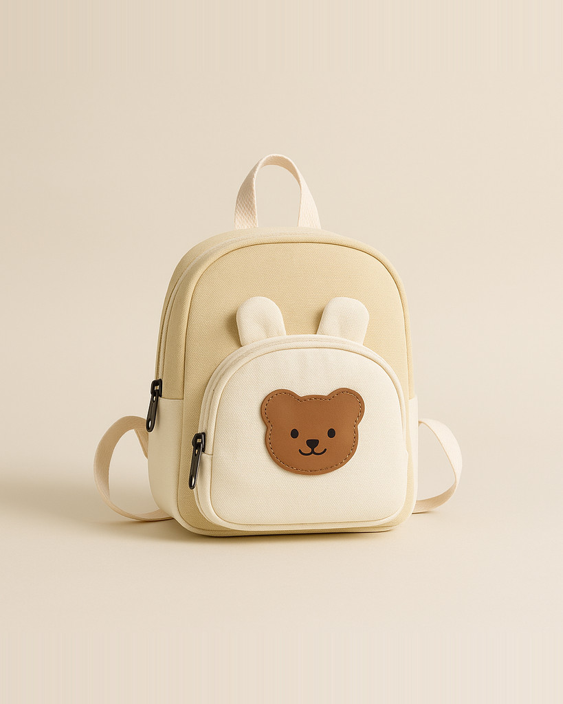 Canvas Kids Backpack Kawaii Children's Handbags for Girl Kindergarten Boy Schoolbag Cartoon Bear Bunny Toddler Bag