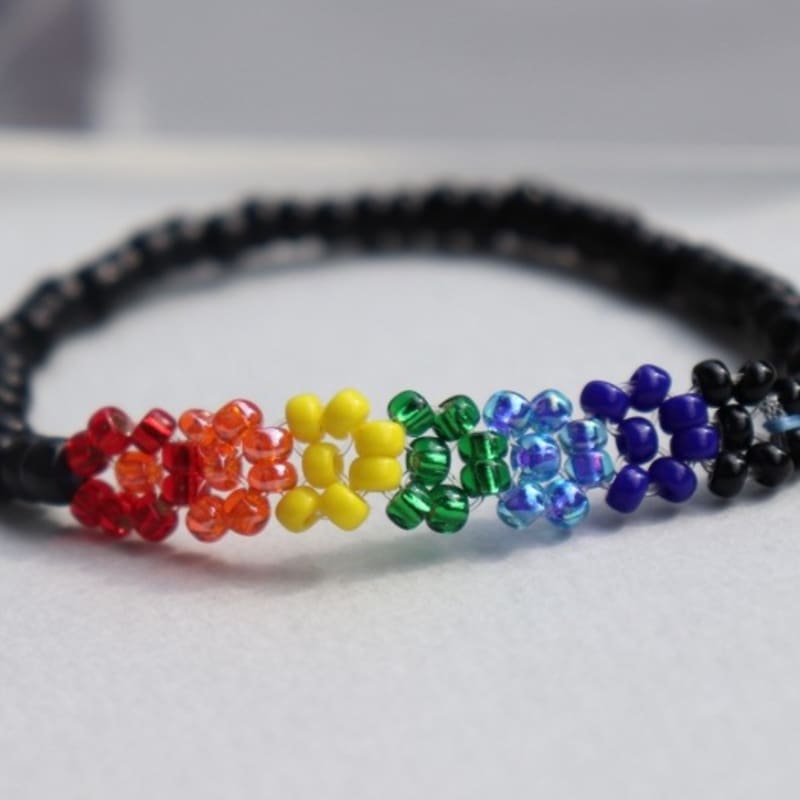 BONBEAU Rainbow Color Flower Beads Bracelet