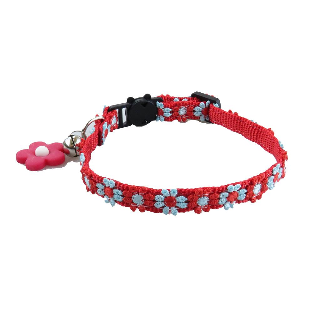 Classic Cat Collar Adjustable Lace Flower Pet Collar with Bell & Flower Pendant,Quick Release Buckle To Prevent Choking,for Cats & Puppy