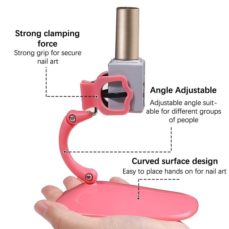 Nail Polish Holder Clip, Adjustable Anti-Spill Manicure Tool, Hands-Free Bottle Stand Home Diy Nail Art Accessory