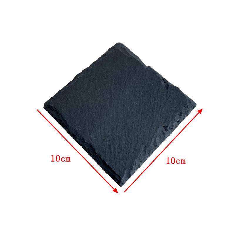 Квадратные подставки под стаканы из натурального черного сланца - Уникальный дизайн