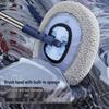 Retractable Curved Car Wash Mop with Soft Bristles - Car Cleaning Brush Tool.