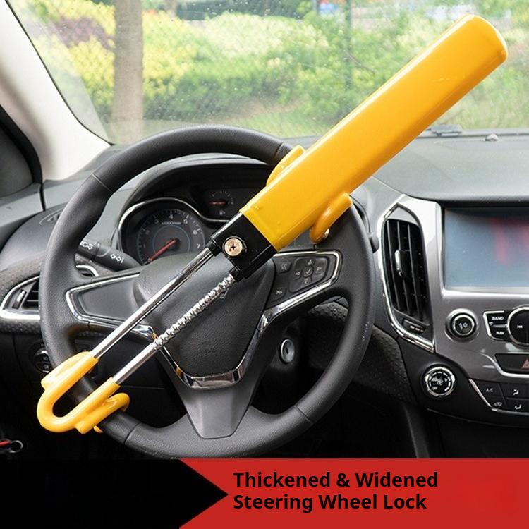Car Steering Wheel Lock Double Hook U-shaped Anti-theft Lock Auto Parts Adjustable Telescopic