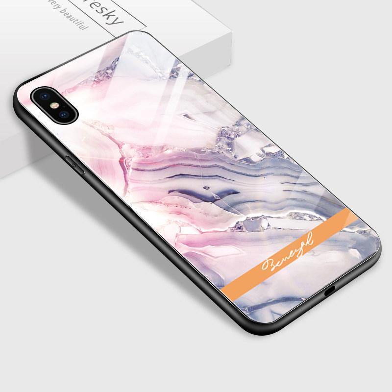 Luxuriöse Handyhülle aus gehärtetem Glas für iPhone, Samsung Galaxy Infinix, TPU, weiche Kante, stoßfeste Schutzhüllen