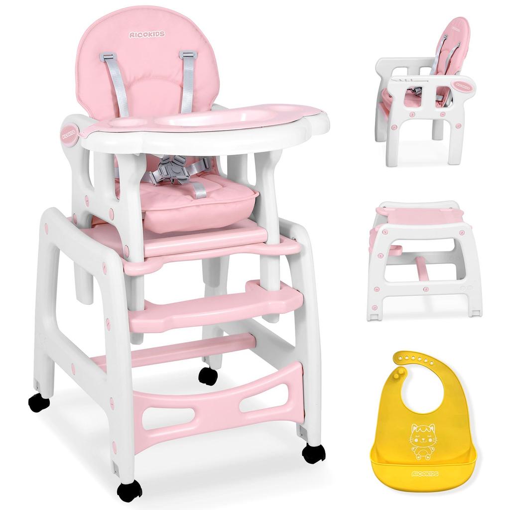 Sinco 5-in-1 pink feeding chair