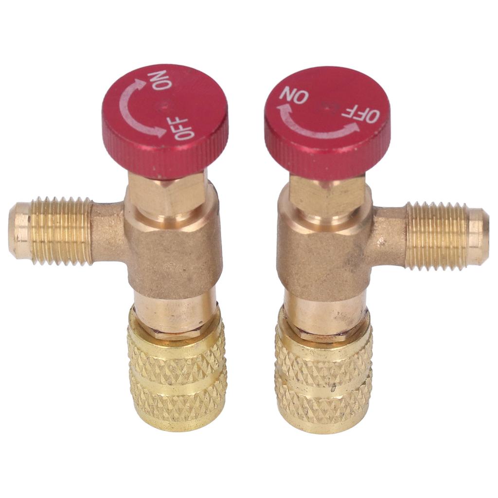 2 Stück Kältemittel-Steuerventil 1/4SAE Außengewinde 5/16SAE Innengewinde Kältemittelbefüllung