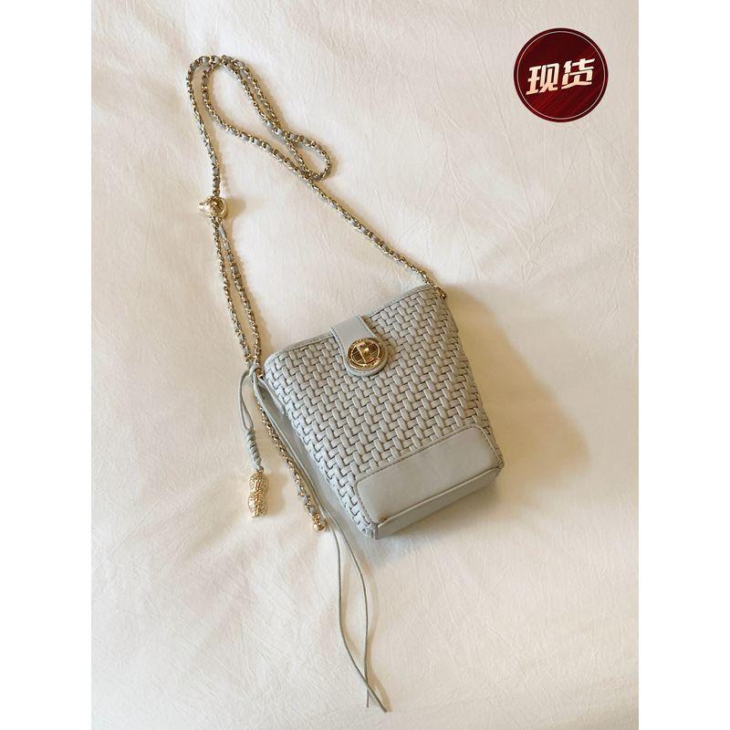 

South Style Chio2nd Misty Moon Pursuing a Dream Bucket Bags Female 2025 Super Hot Woven Bag Chain Shoulder Messenger Bag Sea salt Blue