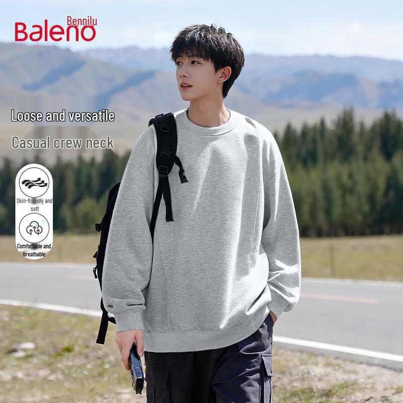 Baleno Men's Heavyweight Panelled Round Neck Sweatshirt