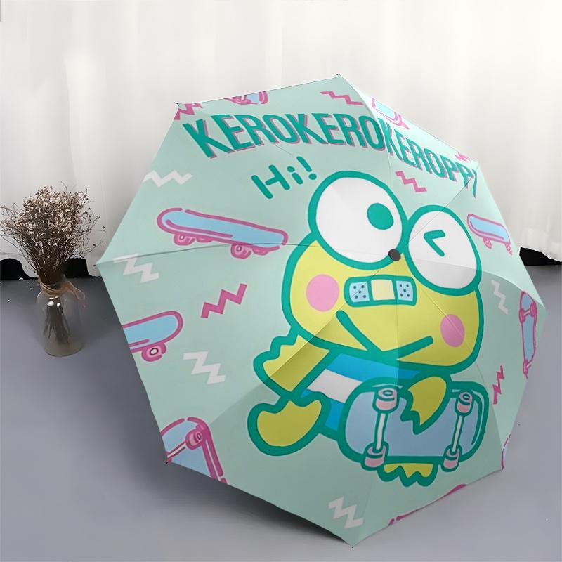 1pc Kero Kero Keroppi Skateboard Umbrella - Automatic Open/Closed, Portable Folding Design, 8-Bone Iron Frame, Outdoor Umbrella, Festival Gift, Suitab