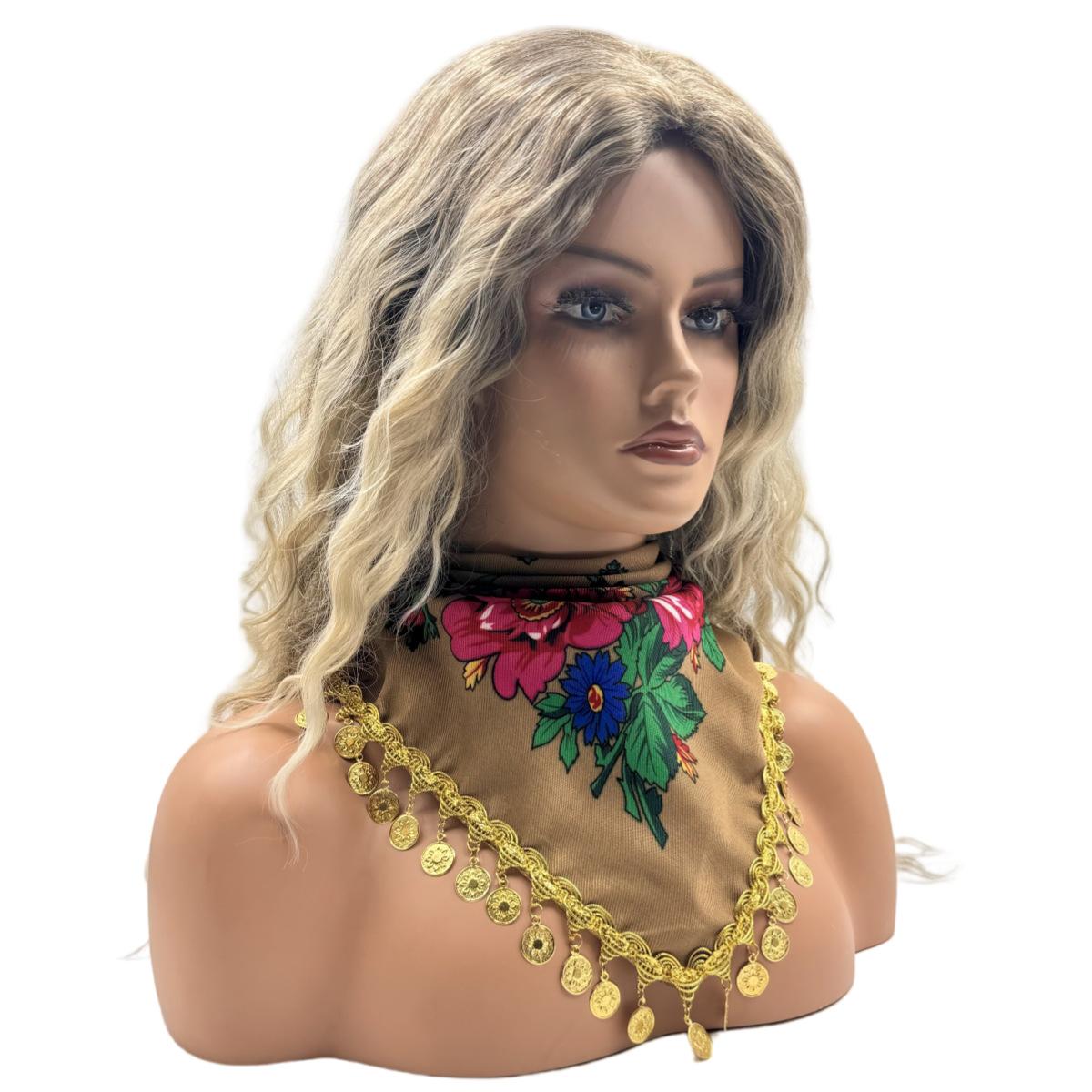 Printed Gold Chain Women s High-end Decorative Scarf With Ethnic Style 70cm Square Scarf