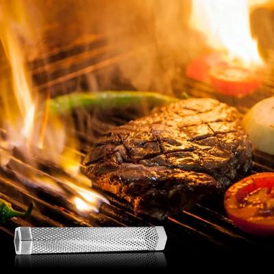 12/6 zoll BBQ Edelstahl Perforierte Mesh Pellet Rauchen Rohr Gadgets Gas Grill Holzkohle BBQ Rauchen Rohr