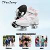 Girls Pink Roller Skate Shoes Sneakers With Wheels Children Rollerskates Fashion Outdoor Sports Shoes Girls Gifts