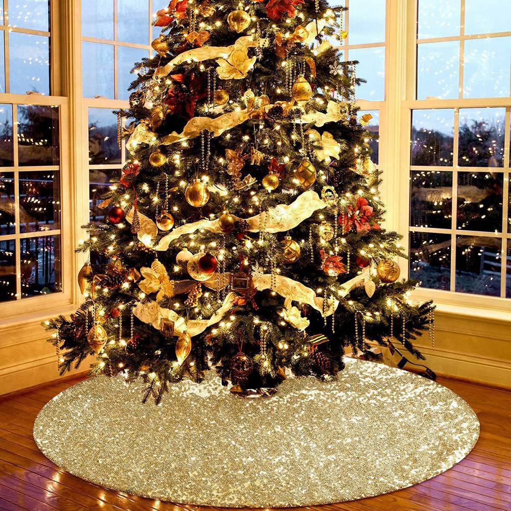 Good-Christmas Small Tree Skirt, 36 Inch Sequin Tree Skirt For Tree Xmas Tree Mat For Christmas Decorations