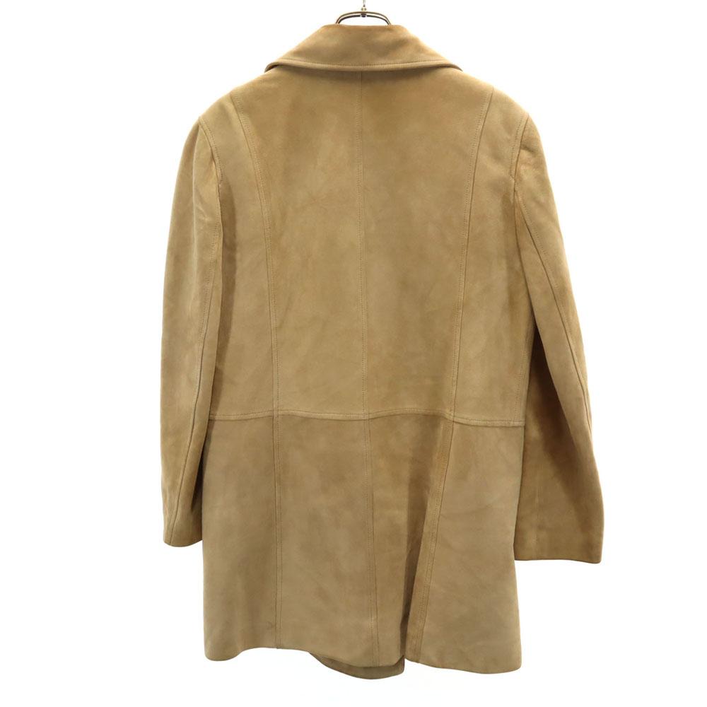 Loewe Made In Spain Suede Leather Coat 40 Beige Women Used