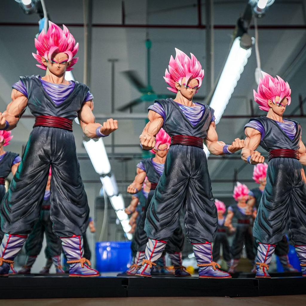Studio Super Saiyan Goku Vegeta Ultra Figure Yellow Combat Mode Anime Model Ornament Hot Toys JT 2 Dragon Ballz and Pink Round Sensory Compression