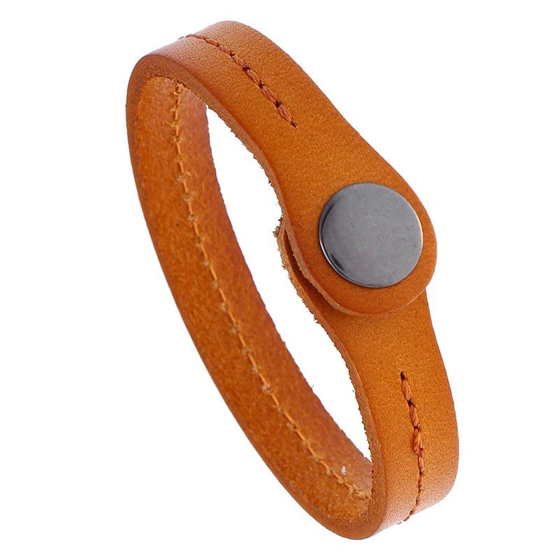 

Simple Style Men Leather Bracelet In 3 Colors Hiphop Rock Wrap Bangle Outdoor Sports Cycling Casual Accessories Gifts For Him