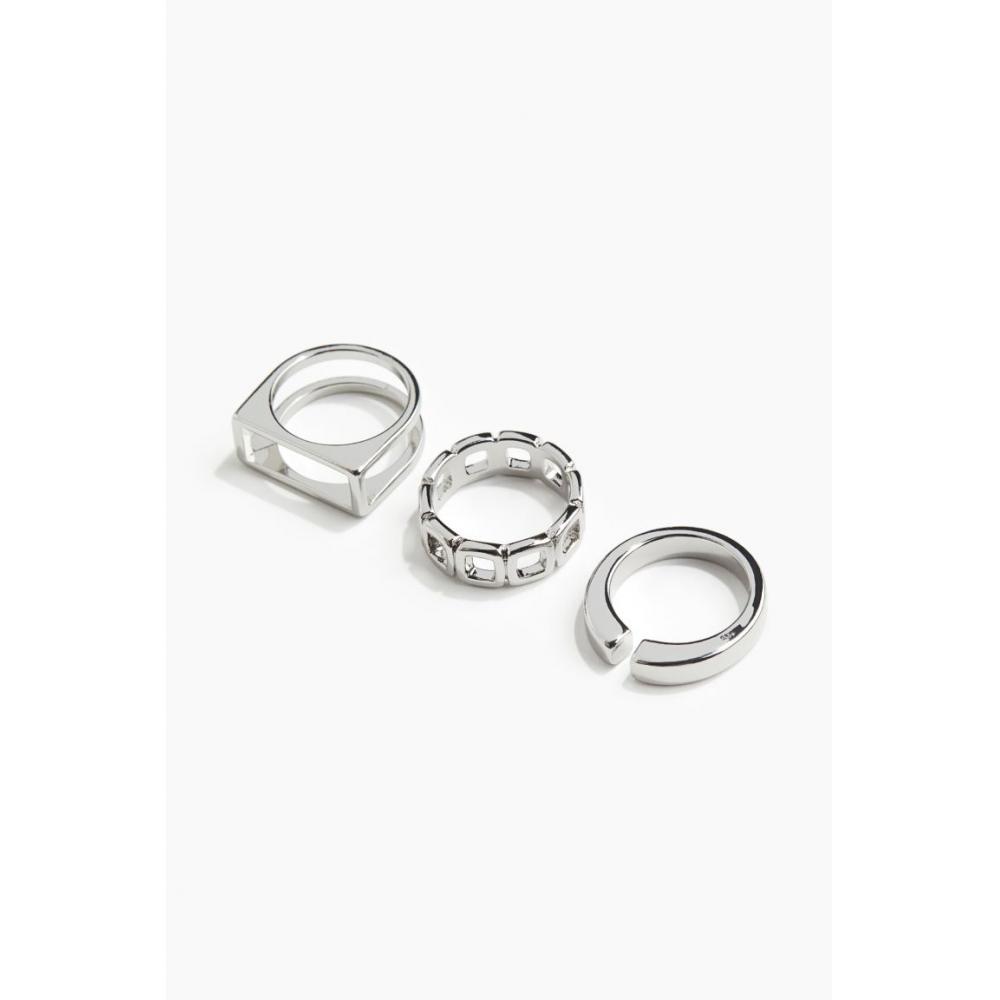 

Кольцо HM, комплект из 3 предметов, серебристого цвета