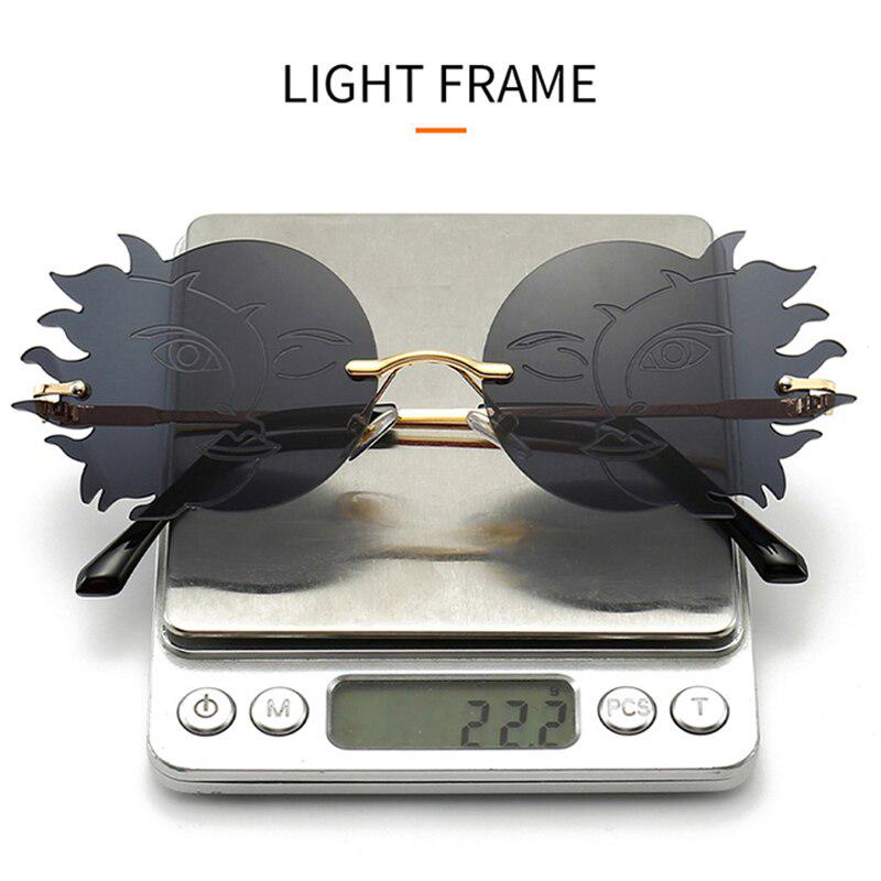 SHAUNA Fashion Rimless Sun Moon Sunglasses Women Candy Colors Smiling Face Gradient Shades Men UV400