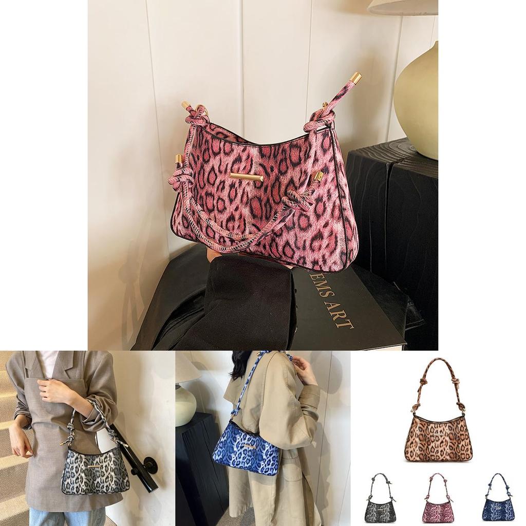 Fashionable Leopard Print Handheld Small Square Bag For Women In Chic Urban Style