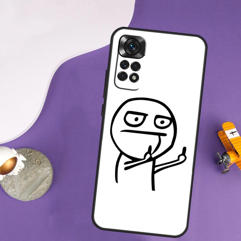 Funny Man Middle Finger Case For Xiaomi Redmi Note 13 14 Pro 12 9 10 11 Pro 10S 11S 12S Redmi 14C 13C 10C 12C Cover