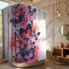 1pc Bathroom Shower Curtain, Butterfly Garden Visit Experience, Anniversary Shower Curtain, with 12 Hooks, 180*180Cm Bathroom