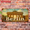 D Flat Pc Vintage Metal Plaque for Decorative Purposes Only Outdoor Sign Wall Decor Berlin Aluminum Sign Home Decoration