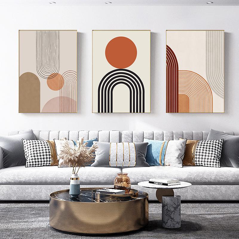 Nordic Lines Canvas Painting Abstract Geometric Wall Art Boho Poster Print Decorative Picture Modern Living Room Home Decor Unframed