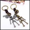 White Fang Leather Robot Screw Key Ring Keychain Retro Charm for Men and Women, AZ293 (Bronze)