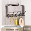 Punch-Free Aluminum Over-the-Door Hook Rack