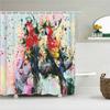 Colorful Birds Parrots Shower Curtain With 12 Hooks Waterproof Polyester Fabric Bath Bathroom Curtain Home Decor, 9 Size