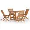 VidaXL Mobilier à Dîner d'Extérieur Pliable 5 pcs Ensemble de Salle à Manger de Patio Table et Chaises de Repas Jardin 3096571