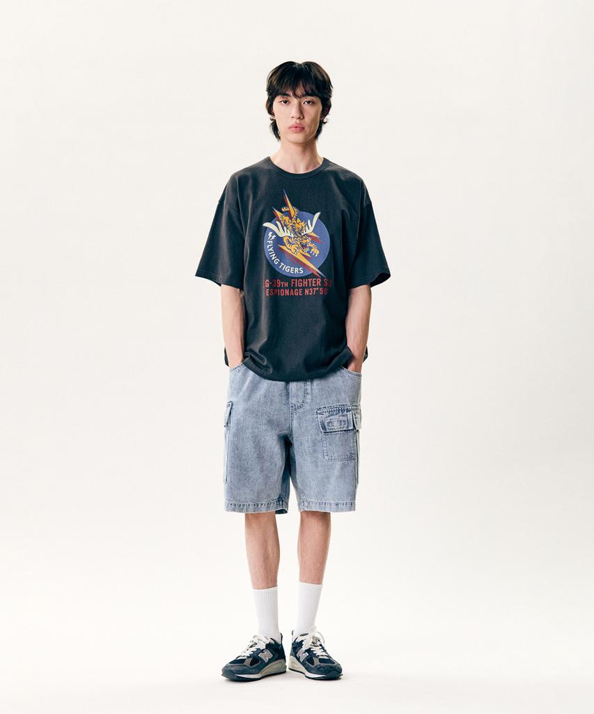 ESPIONAGE Flying Tigers Heavyweight Tee Vintage Black