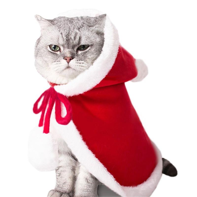 Costumi di Natale per cani e gatti domestici, divertenti costumi da Babbo Natale per cani e gatti, vestiti caldi invernali in cotone per cani, divertenti e carini