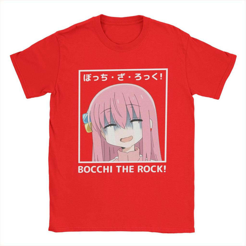 Bocchi The Rock Crying T Shirts Men Pure Cotton Vintage T-Shirt Crewneck Anime Tees Short Sleeve Clothing Birthday Gift