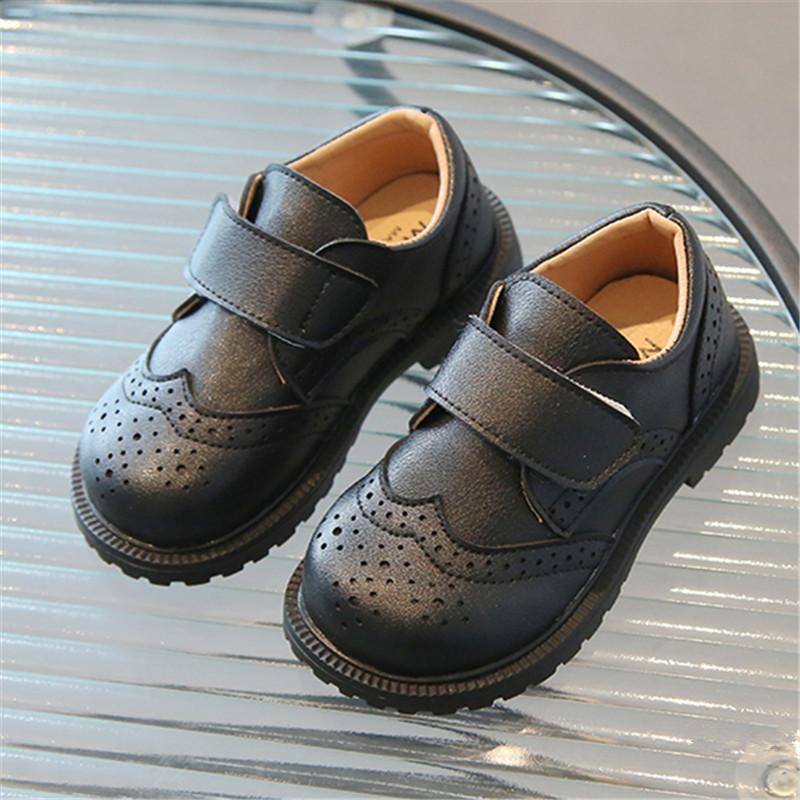 

Kids Leather Shoes Fashion Solid Color Casual Boys Shoes Flat Heels Children Girls Dress Shoes 21-30 24