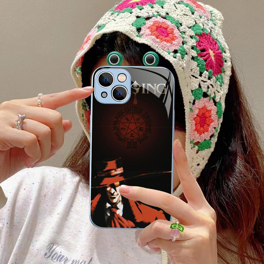 Alucard Hellsing Anime Phone Case Tempered Glass For iphone 14 13 12 11 Pro Mini XS MAX 14Plus X XS XR Cover
