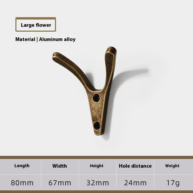 1Pcs Zinc Alloy Bronze Wall Mounted Hook Rustic Key Coat Bag Hat Hanger Robe Hooks Hanging Kitchen Bathroom Room Coat Rack Hooks