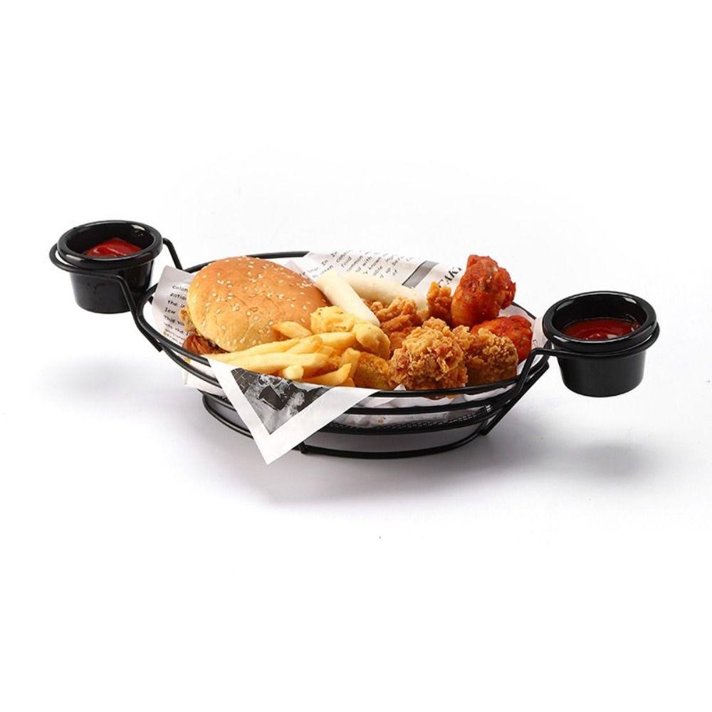 Creative Oval French Fries Basket Metal Basket Fried Chicken Basket Fast Food Baskets  Fast Food