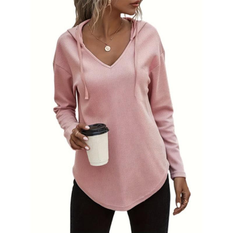 YYFS Felpe con cappuccio e felpe con cappuccio a maniche lunghe con stampa tinta unita casual alla moda da donna