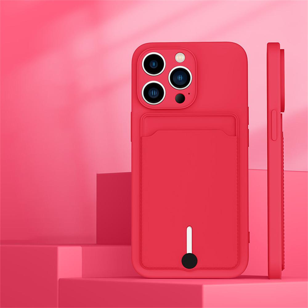 Push Card Slot Wallet Matte Silicone Phone Case For iPhone 16 14 15 Plus 13 12 17 Pro Max X XR XS 7 8 Shockproof Soft Back Cover
