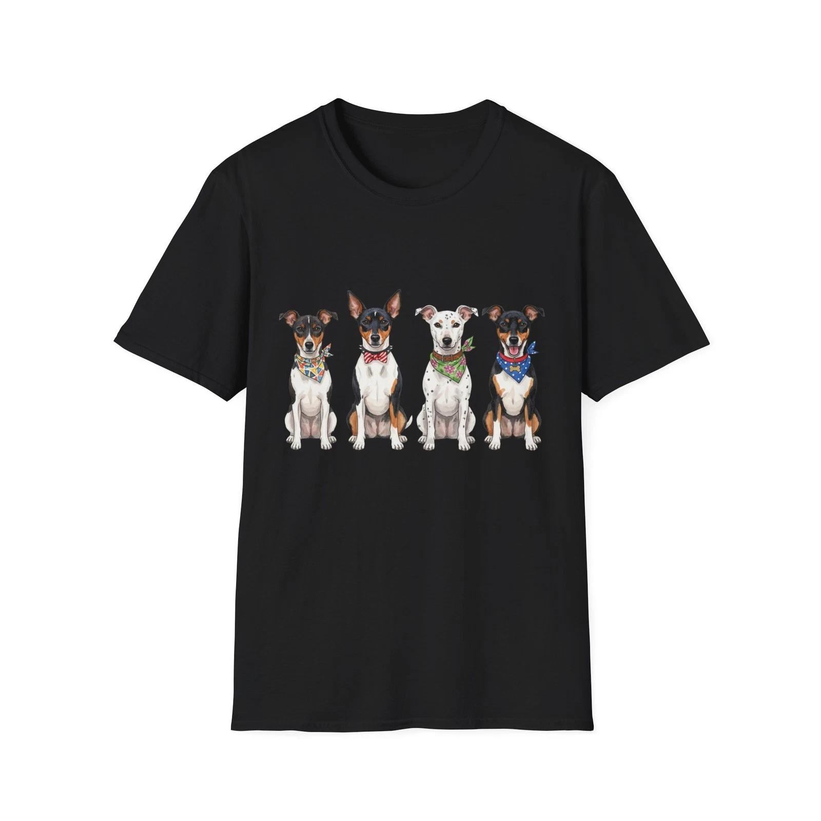 

Dog Crew Watercolor Illustrated Black Tee Animal Lover Graphic T-Shirt S